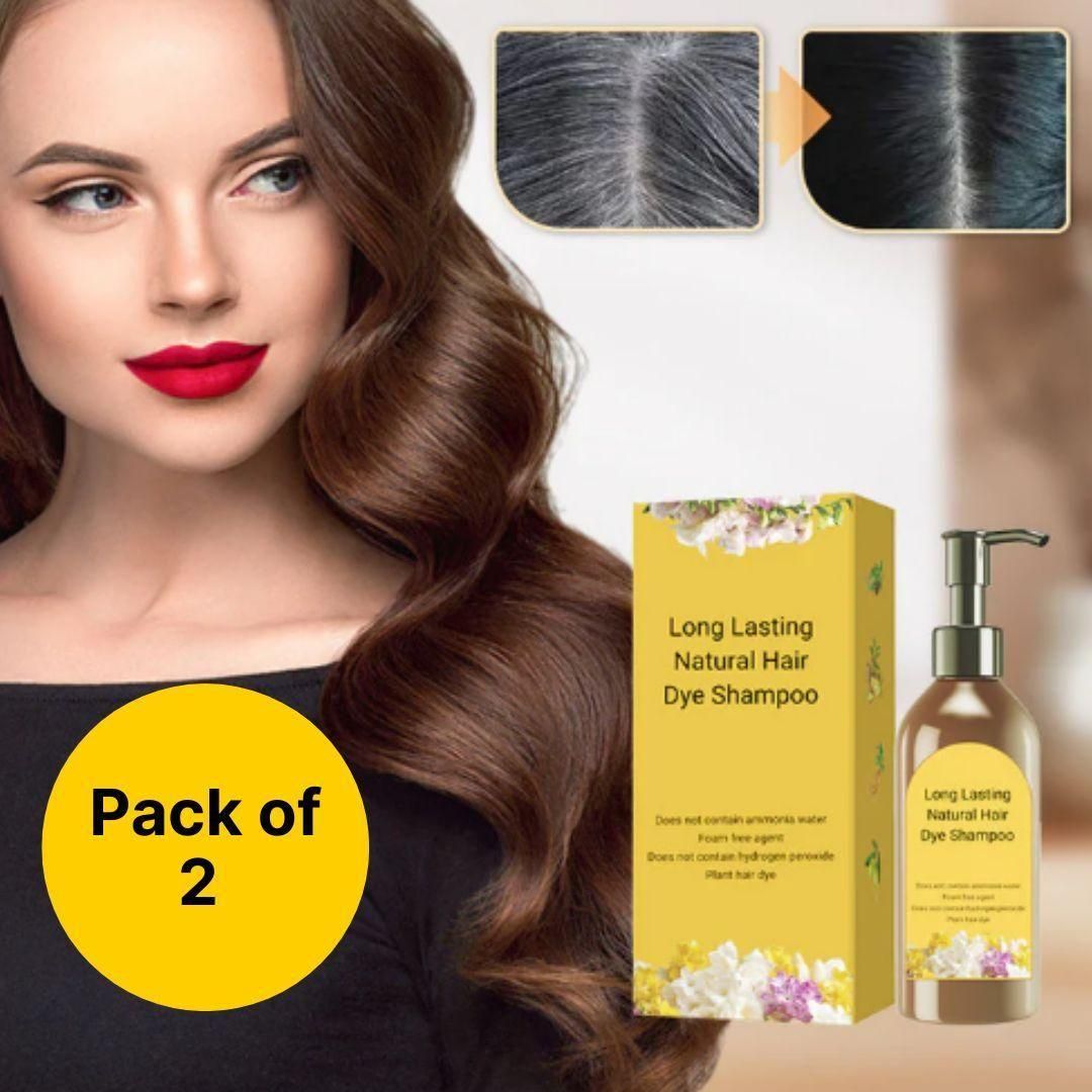 Long Lasting Natural Hair Dye Shampoo -(Pack of 2)